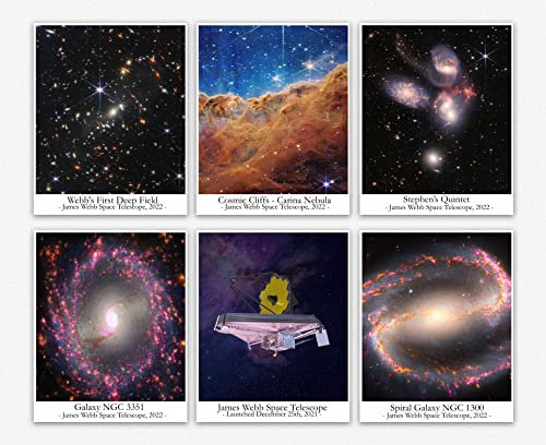 James Webb Teleskop Bilder Wall Poster - Telescope Erfasste Fotos Deko Aesthetic Wandbilder - Weltraum Deko Deko Wohnzimmer Displate - James Webb Space Telescope Set Von 6 (46cm x 61cm)