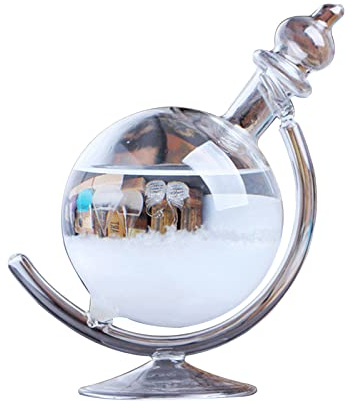 Crystal Wettervorhersage,Globusförmige Wetterstation Wettervorhersage Globus Wetterglas Barometer Innovative decorative Desktop-Wettervorhersage für Zuhause und Büro,Tischdekoration Handwerk