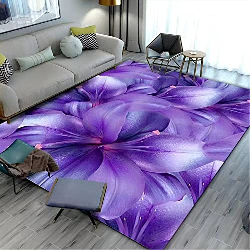 Xiaosua Kinderzimmer Teppich Junge Teppich Wohnzimmer Lila Einfaches Blatt Muster Teppich Schlafzimmer Wasch Bar Esszimmer Teppich 50X80Cm Outdoor Teppiche Balkon Lila 1Ft 7.7''X2Ft 7.5''