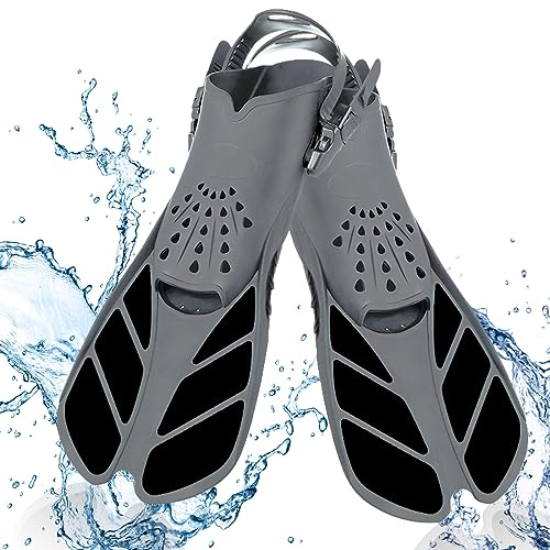 Palwin Schnorchelflossen, Gr.36-41 Verstellbare Schwimmflossen Kurz Mit Aufbewahrungstasche, Dauerhaft Unisex Taucherflossen Für Erwachsene Kinder Zum Tauchen Schwimmen Schnorcheln