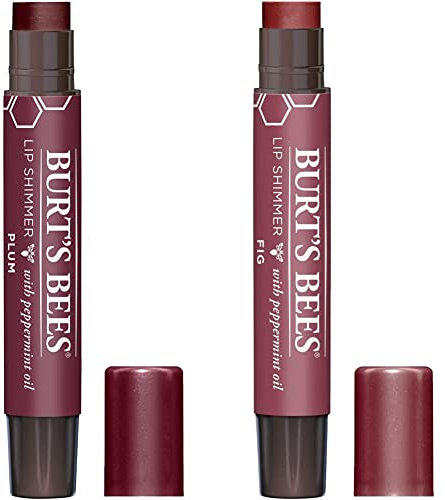 Burt's Bees I0094327 ® 100% Natural Moisturising Lip Shimmer, Plum, 1 Tube & 100% Natural Moisturising Lip Shimmer, Fig - 1 Tube 1 Count (Pack of 1)