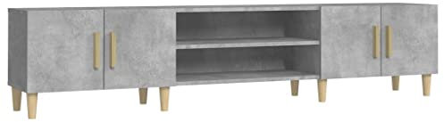 vidaXL Mueble de TV Madera contrachapada Gris hormigón 180x31,5x40 cm