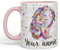 Vixar Personalised with Your Text Lop Rabbit Bunny Eared Watercolour Art Coloured Ceramic Mug Cup Gift 330ml 11oz Custom Work Office Tea Coffee (Pink)