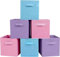 Kamorry Storage Bins, Set of 6 Storage Cubes with Handle,Foldable Fabric Storage Boxes, Fit Cube Storage Unit 26.5cmx26.5cmx28cm (6 Pack, Rainbow)