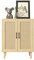 Panana Aufbewahrungsschrank, Rattan Sideboard Schrank mit 2 Rattan-Türen, Küche Akzentschrank mit Massivholzfüßen, Buffetschrank für Esszimmer, Flur, Eingang, Wohnzimmer (Braun)