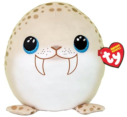 TY Toofers Walross Squish a Boo 14 Zoll - Squishy Beanies für Kinder, weiche Babyspielzeuge aus Plüsch - Sammlerfreundliche kuschelige Teddybären