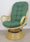 Rattan Drehsessel, Drehwippsessel Linda Fb. Honig inkl. hochwertigen Polster Dark Green