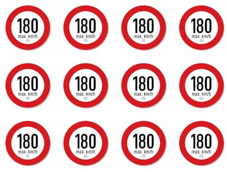 Geschwindigkeitsindex S (max. 180 km/h) - Aufkleber - Autoreifen, bei Reifenwechsel - 25 mm Durchmesser, 12 Stück