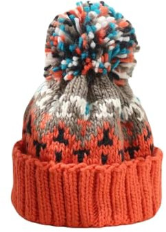 Gyios Mütze Damen Winter Kaschmir Winterhut Für Frauen Ski -mützen Mit Pompom, Warmer Wolle Und Acrylmischung-orange-56-58 cm