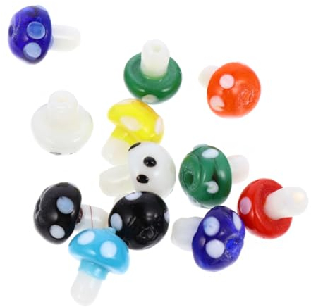 HOODANCOS 20St Pilzperlen Lose Perlen lose Perlen Charms Handschmuck DIY Pflanzendekor ohrringe Glasierte Perlen-Kit glasierte Perlenteile Anlage Beleuchtung Anhänger Kunsthandwerk Armband