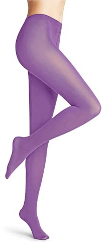 FALKE Cotton Touch W Ti Coprenti Tinta Unita, Collant Donna, Viola Pink Iris 8943, S