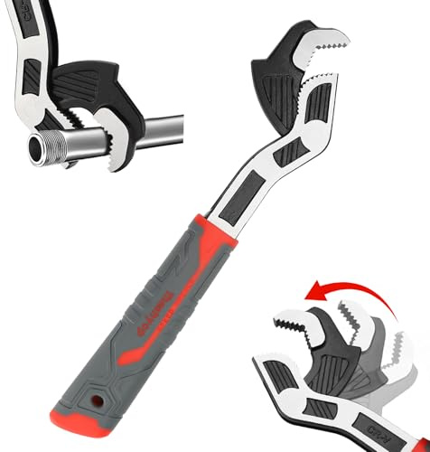 Llave de tubo autoajustable, llave micro 5 de tornillo de banco de tubo de 6, 8, 10 y 12 pulgadas, herramienta multifuncional de llave de tubo autobloqueante, llave de tubo ajustable universal de 3