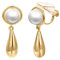 Airokiy Gold Clip Ohrringe Hängend, Damen Perlen Ohrclips Ohne Ohrlöcher, Leichte Hohle Tropfen Klipp Ohrringe, Hypoallergene Modeschmuck für Frauen und Mädchen