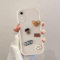 Coalbooliy Handyhülle für iPhone XR hülle 6,1'', Aesthetic 3D Teddybär Muster Design Weiß Weiche TPU Silikon Stoßfest Kameraschutz Schutzhülle Bumper Ultra Dünn Mädchen Case, 03