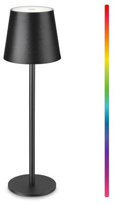 Faithorse Cordless Table Lamp, 5200mAh Battery Operated Table Lamps IP54 Waterproof Desk Lamp with RGB Color Changing Rechargeable Night Light Touch Control Bedside Lamp for Bedroom(Black)
