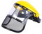 Milageto Forsthelm, Schutzhelm Metallgewebe Heavy Duty Mesh, Gesichtsschutz mit für Gartenschere Freischneider Mäher Forstwirtschaft, Gelb