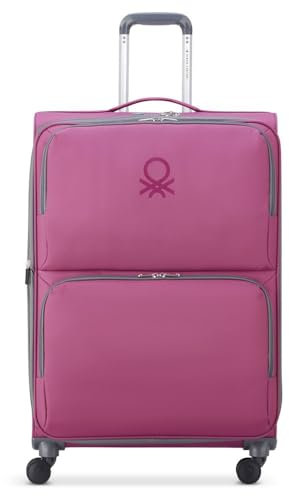 DELSEY Paris x United Colors of Benetton - UCB SOFTSIDE - Valise soute Souple 76 cm x 50 cm x 36 cm - 112 L - XL - Rose