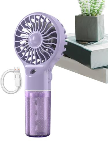 Ventilador de nebulización personal,Ventilador de nebulización portátil - Ventilador personal recargable | Ventilador personal portátil de mano con pulverizador de niebla, 4 velocidades, recargable pa