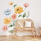 Flower Wall Decals - Boho Wall Stickers Girls Wallpaper Rose Flower and Leaves Wall Decal Mural Art Removable Self Adhesive 1823