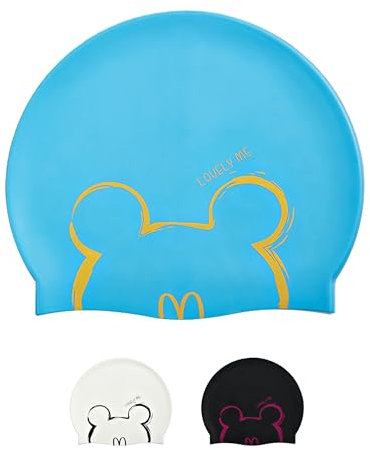 Gorro Natación Niños de 6 a 14 años - Gorro Piscina Silicona Niños Jóvenes y Adolescentes de 6 a 14 años (Azul Claro)