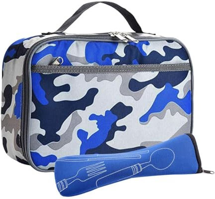 EHDWXVZM 1 bolsa de almuerzo con aislamiento, 1 bolsa de cubiertos, bolsa de almuerzo para niños, bolsa de almuerzo hype, bolsa de almuerzo para niños, lonchera para niños, bolsa de almuerzo escolar