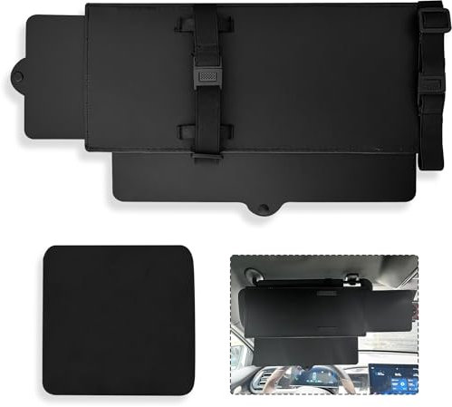 UBRAVE Car Sun Visor Extension, Sun Visor Extender For Car, Sunvisor Extender, Window Sun Visor, Anti-Uv, Glare Reducer, Shading Mirror, Universal for Most Cars - Black (1 Piece)