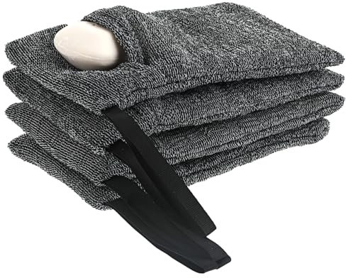 4 Pieces Soap Bag Exfoliating Sponge Nylon Soap Bags Mesh Soap Bags Soap Bag Body Scrubber Rough Sponge Exfoliatorfor Shower Bath Women Men