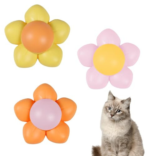 Counius 3 Bolas de Catnip,Hierba para Gatos Naturales,Hierba Gatera para Gatos,Juguetes para Gato Catnip para Gatos,Catnip Bolas para Gatos Giratorias de 360°, Giratorio para Limpieza Dental Salud