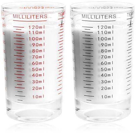 Messbecher Shotglas, 2 Stück Messbecher Glas 120 ML, Glas Messbecher, Messbecher Klein, Mini Messbecher, Espresso Schnapsgläser Mit Waage Für Party Küche Bar