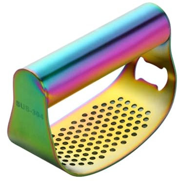 1 Pcs Stainless Steel Garlic Crusher Gold Manual Garlic Press Rocker Ginger Press Squeezer Can Opener Kitchen Tools(Rainbow)