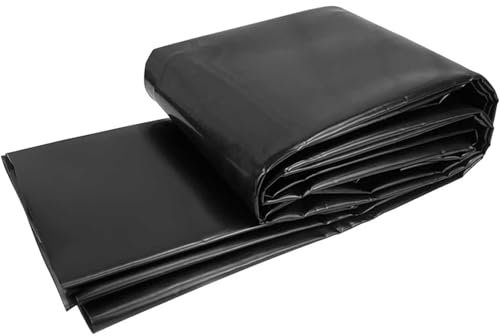 Drsyffsup Pond Liner 1x6m 3x4m 4x6m 5x8m 6x9m 8x10m 10x12m Fodera per laghetti HDPE Neri, Film Impermeabile per la Piscina, Tetto, Giardino, Piccoli stagni(4x10m)