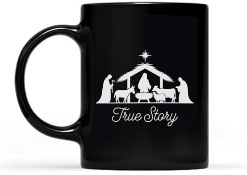 Tazas De Café 330Ml, Historia Real De Una Mujer Natividad Navidad Niño Jesús Pesebre Católico Personalizada Taza Cerámica Divertido Taza De Desayuno Para Cocina Desayuno Abuela