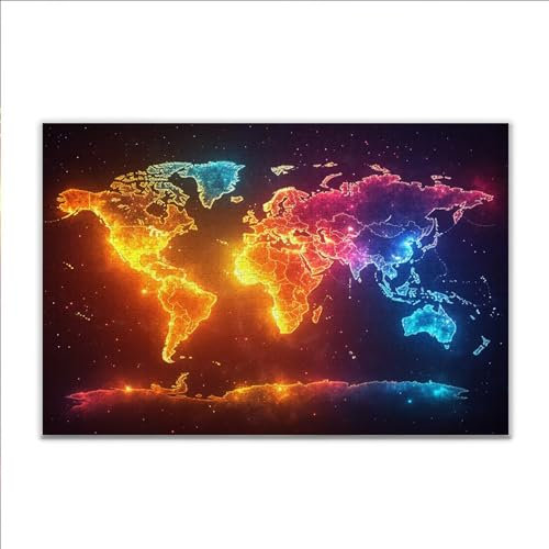 5000 Piece Jigsaw Puzzles for Adults Colorful World Map Jigsaw Puzzles for Adults 5000 Pieces, 2025 JigsawPuzzles Difficult Impossible Family Challenge, Men Women Elders Seniors Educational Games F-0