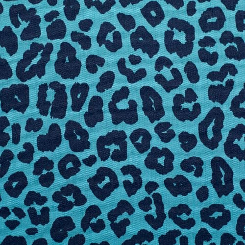 MAGAM-Stoffe Leona Leo-Look Baumwollstoff OEKO-TEX Meterware ab 50cm (Aqua dunkelblau)