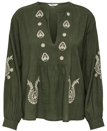 Onlmoon L/S Emb Top WVN Noos