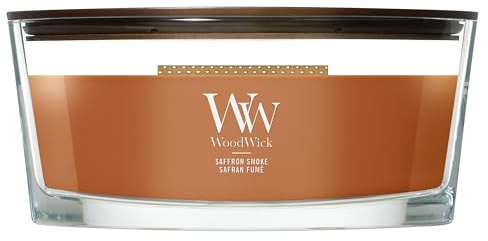 WoodWick Scented Candle | Ellipse Candle | Saffron Smoke | Perfect Gifts for Women