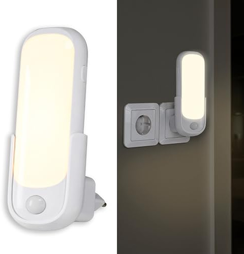 Northpoint LED Orientierungsleuchte mit Bewegungsmelder – Nachtlicht mit Induktionsladung, Taschenlampenfunktion, Dämmerungssensor & Notlicht – auch als mobile Taschenlampe nutzbar (Oval)