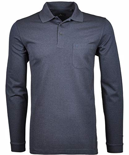 RAGMAN Herren Poloshirt Langarm Marine-070, XXL