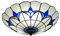 LANMOU Tiffany Style Deckenleuchte Unterputz Deckenlampe Mediterrane Glasschirmlampe Halbunterputz Deckenbeleuchtung mit E27-Glühbirnen Blau und Weiß, Ø25cm
