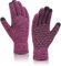 SIMIYA Winter Gloves for Men Women Soft Knit Thermal Gloves Warm Non Slip Touch Screen Glove for Cycling Driving Running Rose Red