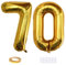 Xihuimay 40 Nummer 70 Folienballon Zahl 70 Luftballon Ziffer 70. Geburtstag Ballon 100cm Riesen Ballons Luft oder Helium Digitaler Ballon für Mädchen Junge Jubiläum Feierliche Anlässe, Golden XXL
