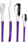 Pintinox - Série Movie - Lot de 24 couverts en acier inoxydable sans nickel, avec poignée. Couleur : violet