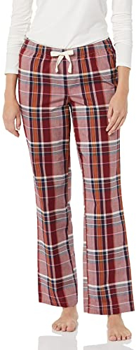 Amazon Essentials Pantalon de Pyjama en Popeline Femme, Bordeaux Óxido Mélange À Carreaux, XL