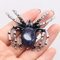 KhuWan Naturstein Spinnenbrosche Lapislazuli Abalone Shell Cabochon Perlenanhänger Damen Herren Schmuckherstellung