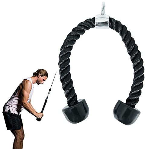 ZENO Heavy Duty Tricep Rope | Complete Multi Attachment Perfect for Gym | Fitness | Exercise | Body Equipment Extensions Pull Down Bicep/Tricep Rope