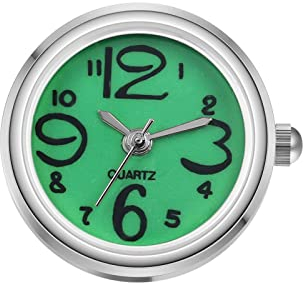 JewelryWe Ringuhr Fingeruhr Damen Ultradünn Rund Analog Quarz Ring Uhr Verstellbar Fingerringuhr Uhrenring Silber Grün