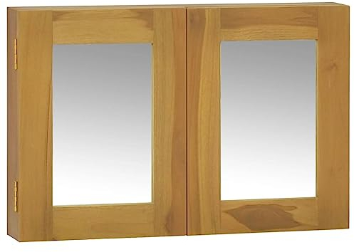 vidaXL Spiegelschrank 60x10x40 cm Massivholz Teak