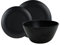 Leisurewize - 12 Piece Matt Black Melamine Dinner Set, 4 Plates 4 Side Plates 4 Bowls | Lightweight, Heat Resistant, Dishwasher Freindly | Camping Motorhome Travel Cookery