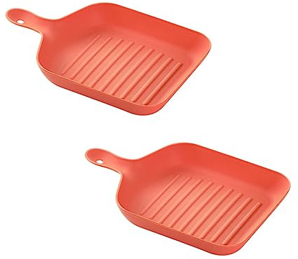 HACLEN Plastic Plates Reusable, Dinner Plates Set of 2, Microwave Plate, Unbreakable Camping Plates for Salad Pasta Party Home Office,Orange