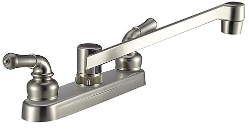 Pacific Bay PB-K14SN Küchenarmatur mit klassischen Hebeln, gebürstetes Satin-Nickel